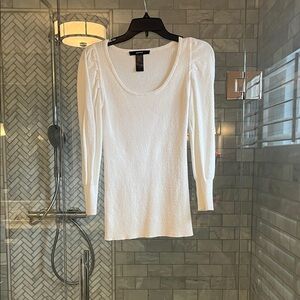Smythe White knit Long Sleeve Top